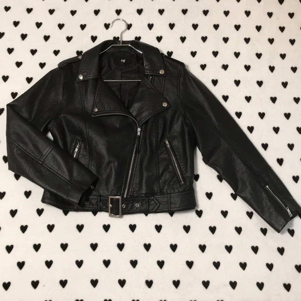 H&M faux leather motorcycle jacket